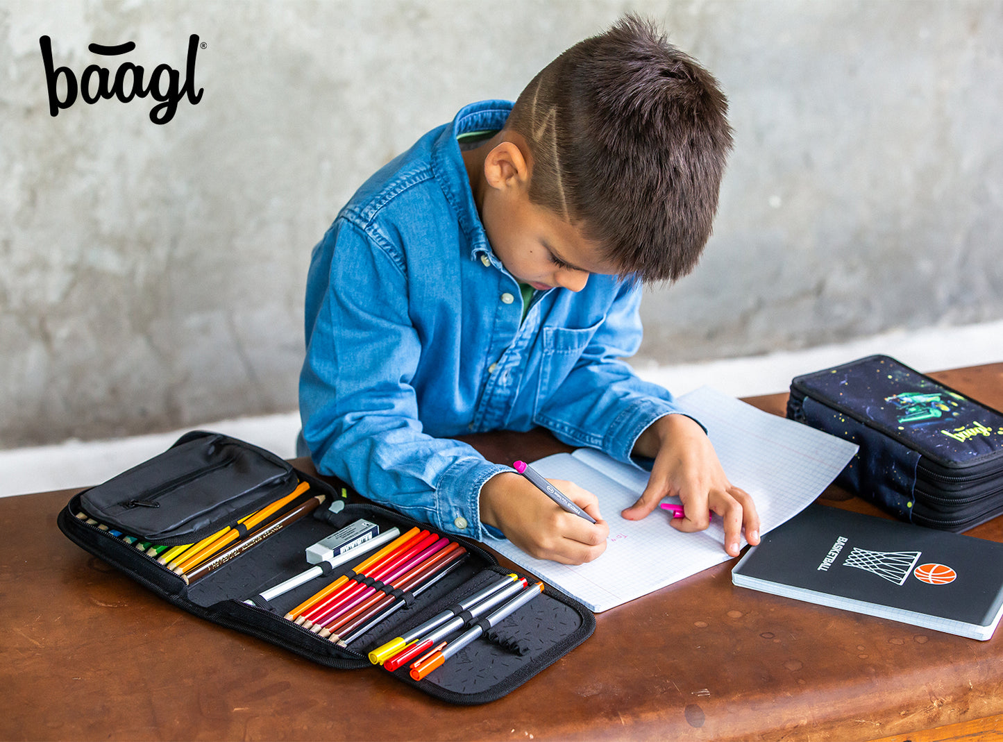 Three-tier pencil case Tractor