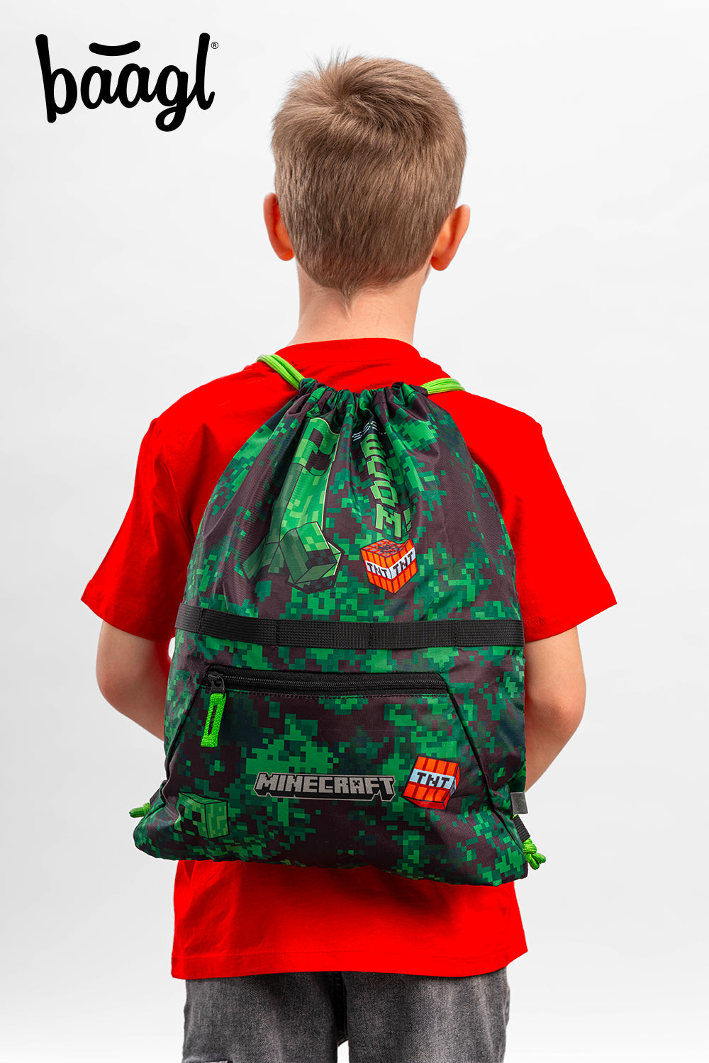 Gym sack with zip pocket Minecraft Boom