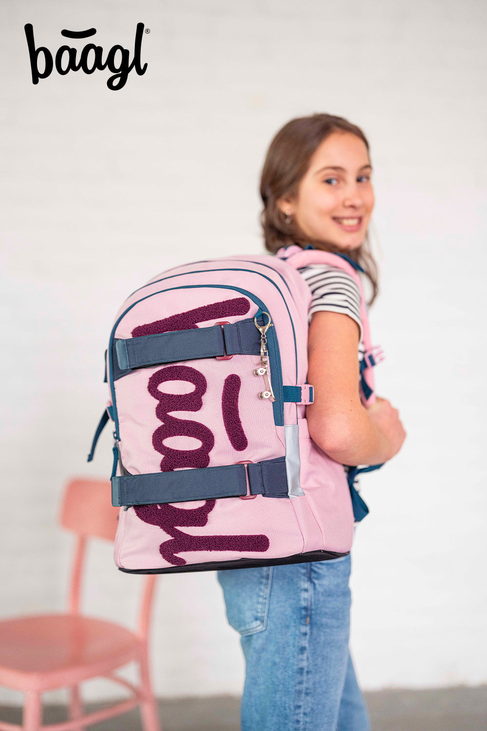 School backpack Skate Rose