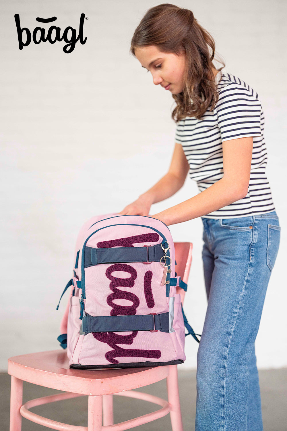 School backpack Skate Rose