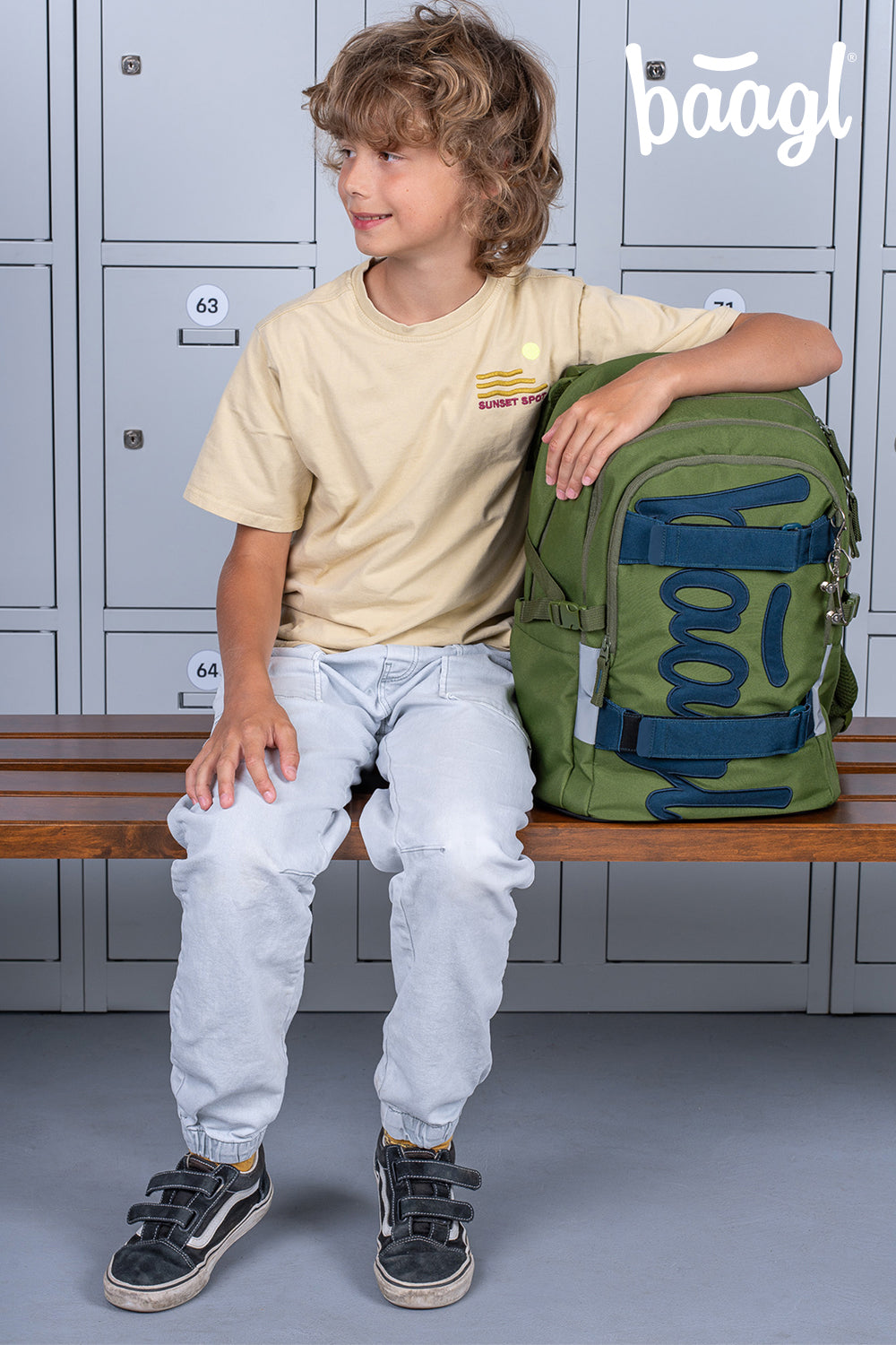 School backpack Skate Olive