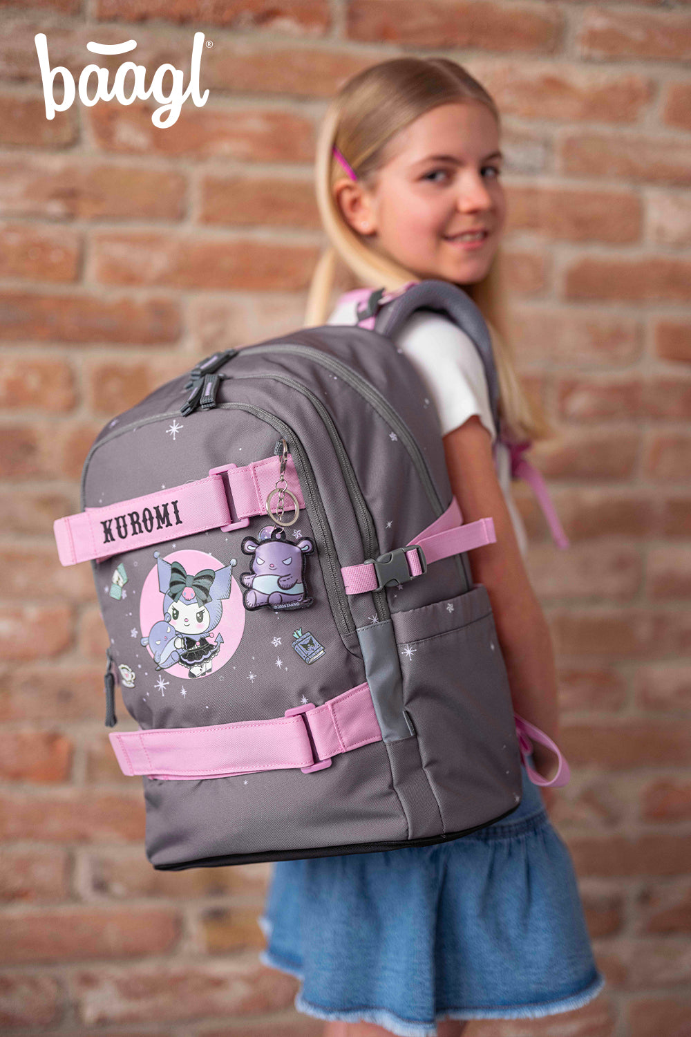School backpack Skate Kuromi Grey