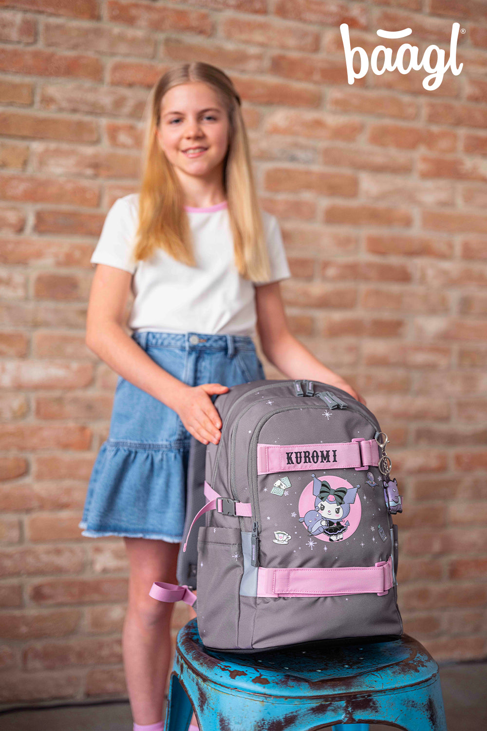 School backpack Skate Kuromi Grey