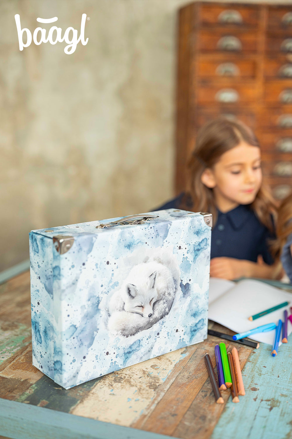 Foldable school supply box Polar