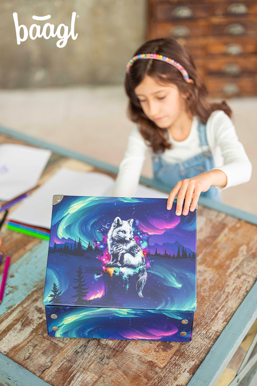 Foldable school supply box Aurora