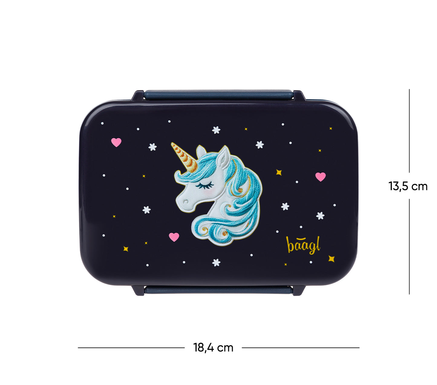 Lunch box with compartments Unicorn Gold