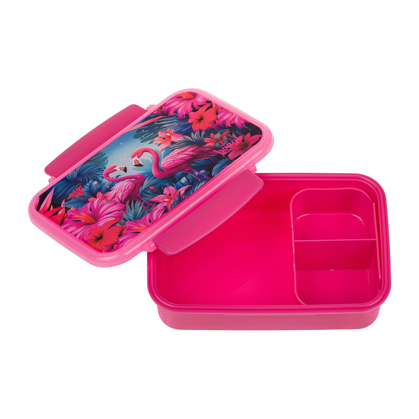 Lunch box with compartments Flamingo