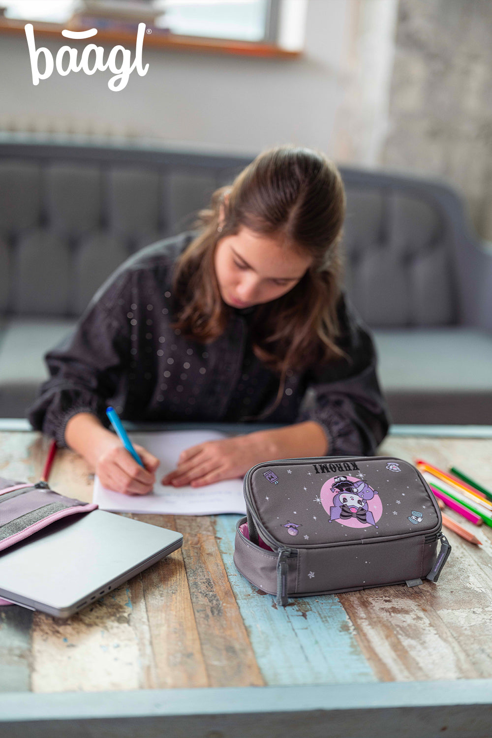 School etui Kuromi Grey