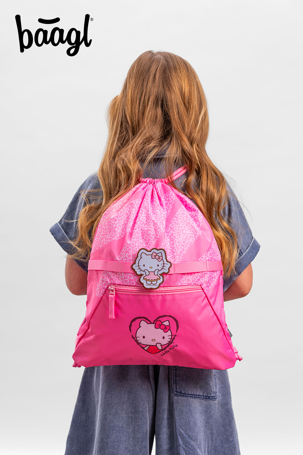 Gym sack with zip pocket Hello Kitty Sweet Leopard