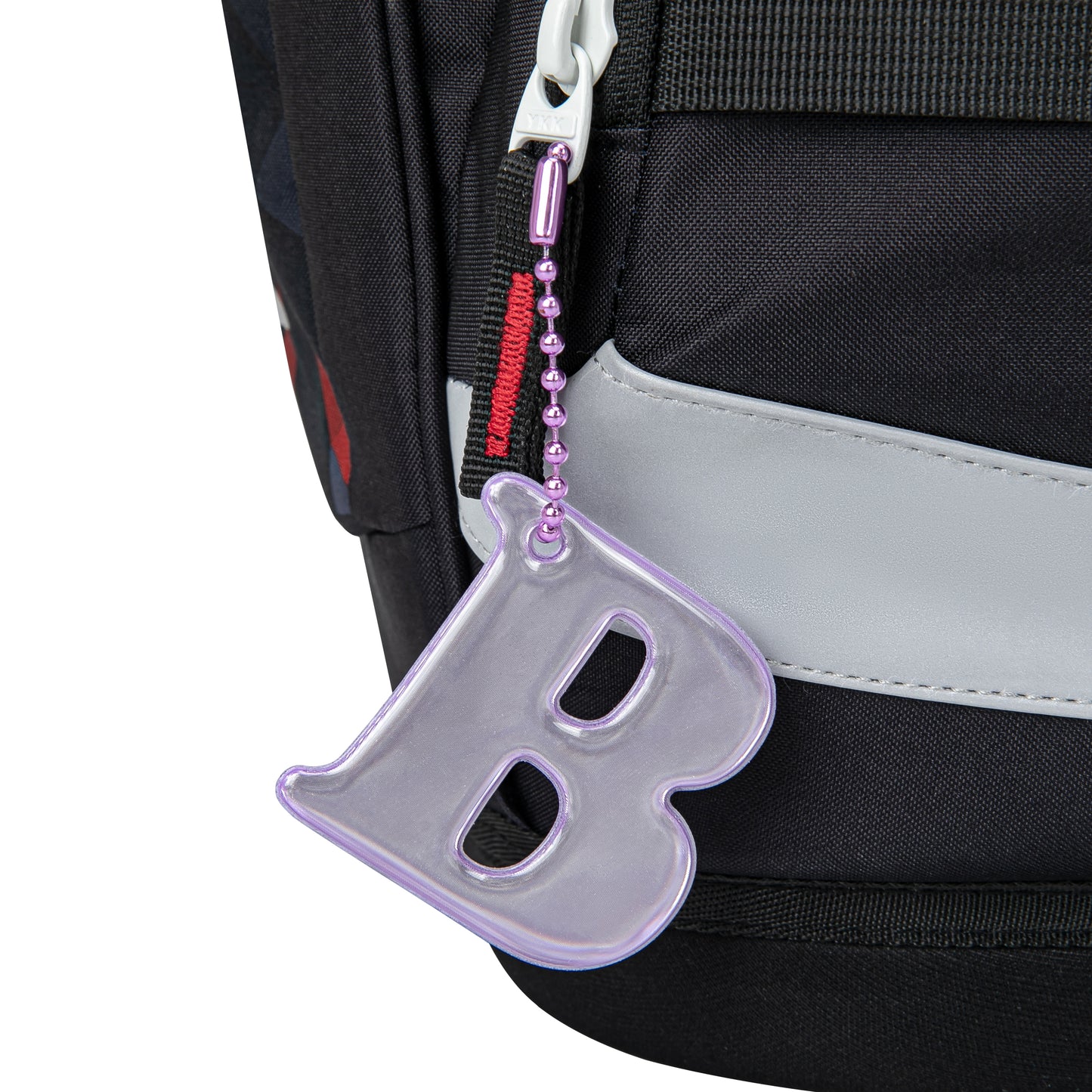 Reflective keychain letter B