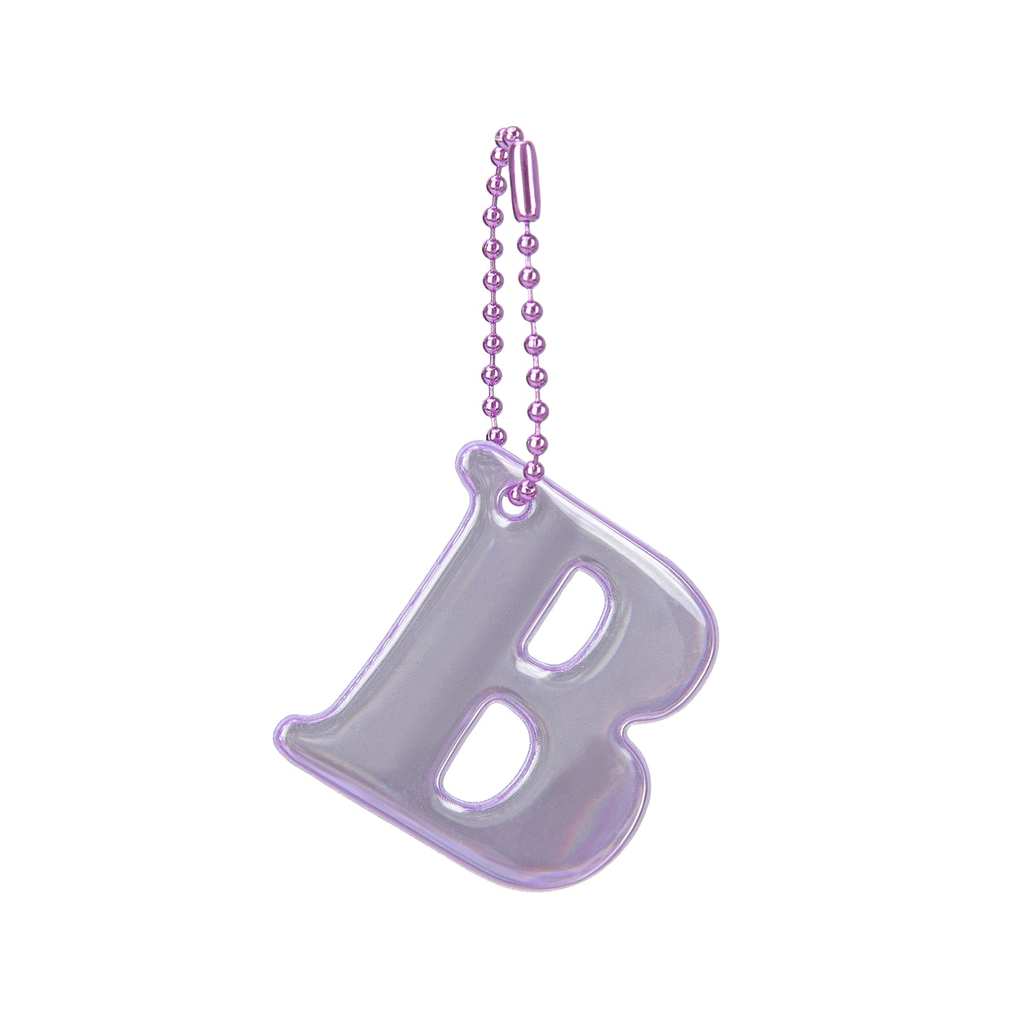 Reflective keychain letter B