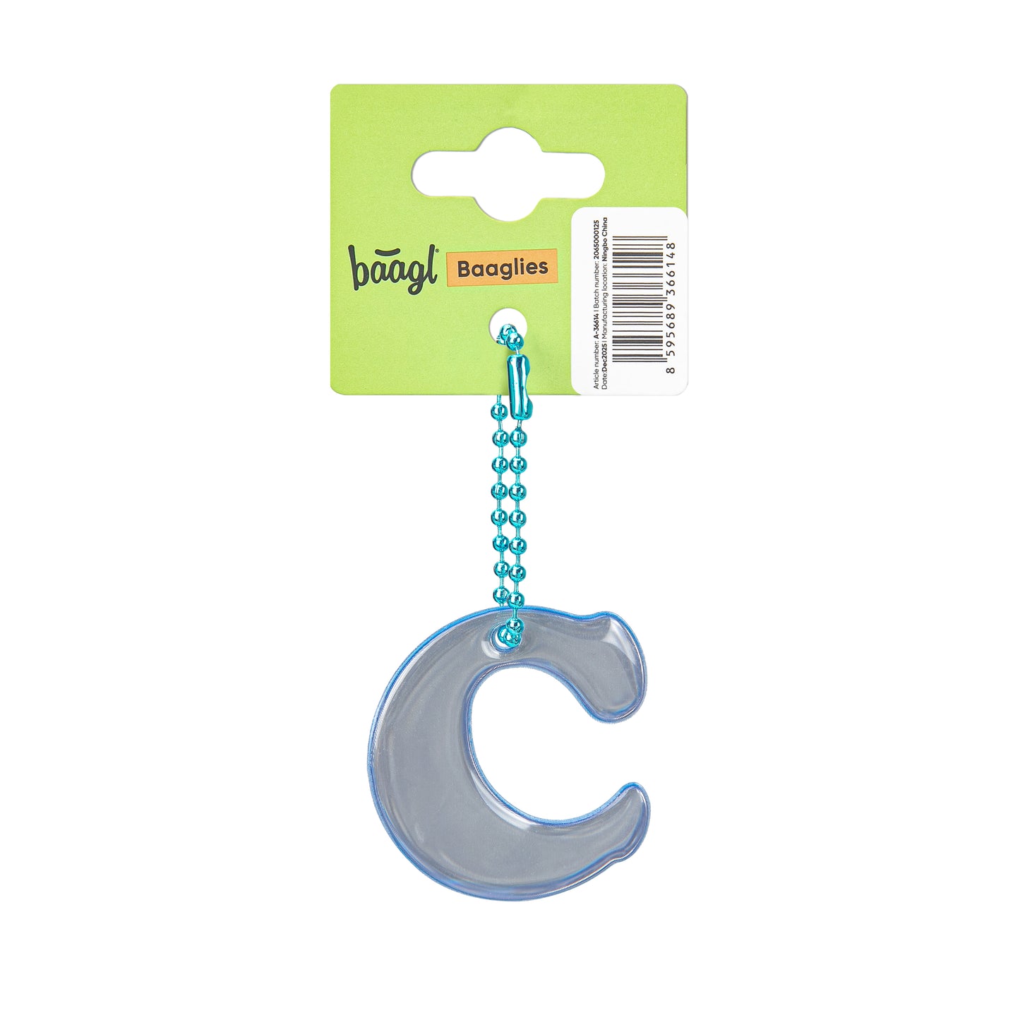 Reflective keychain letter C