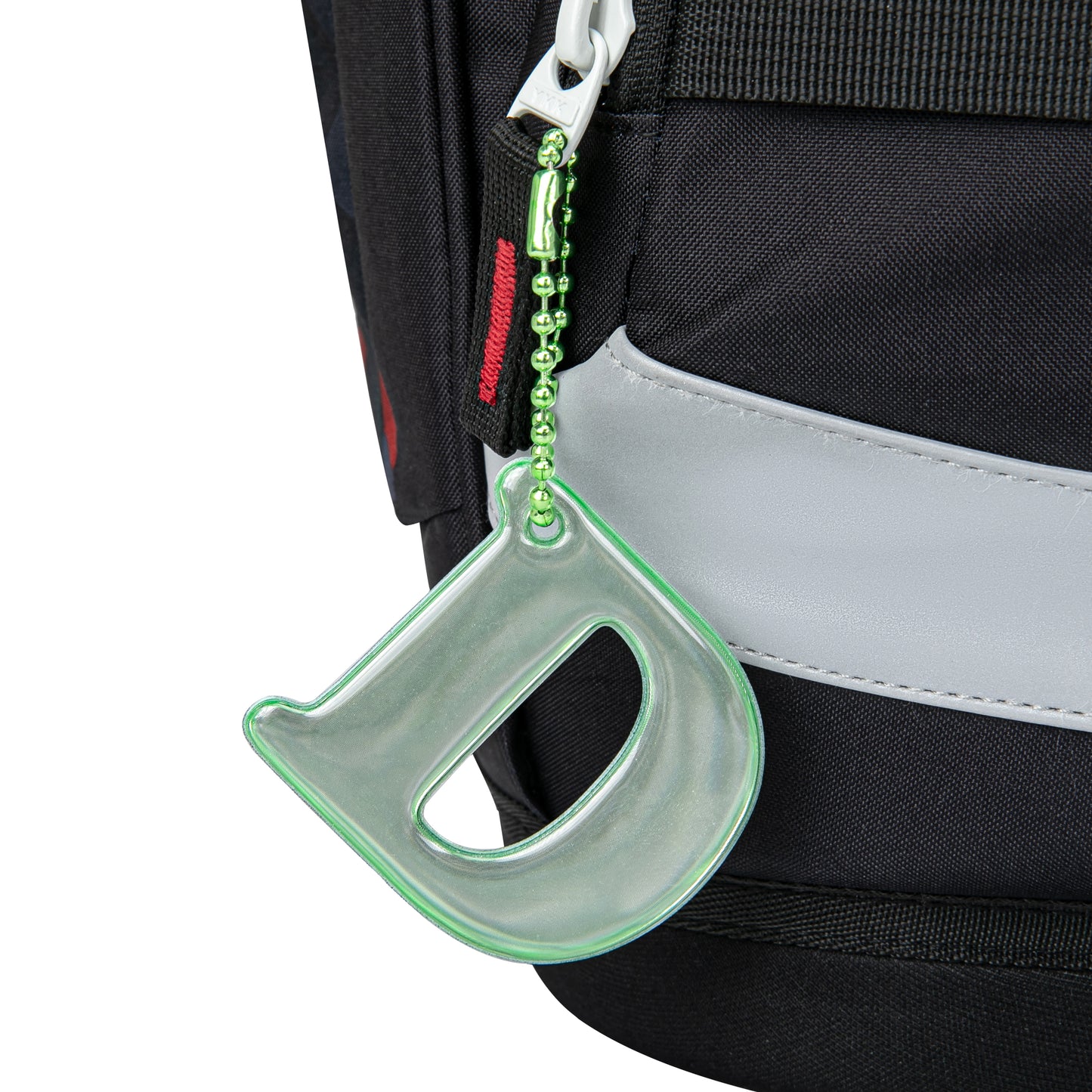Reflective keychain letter D