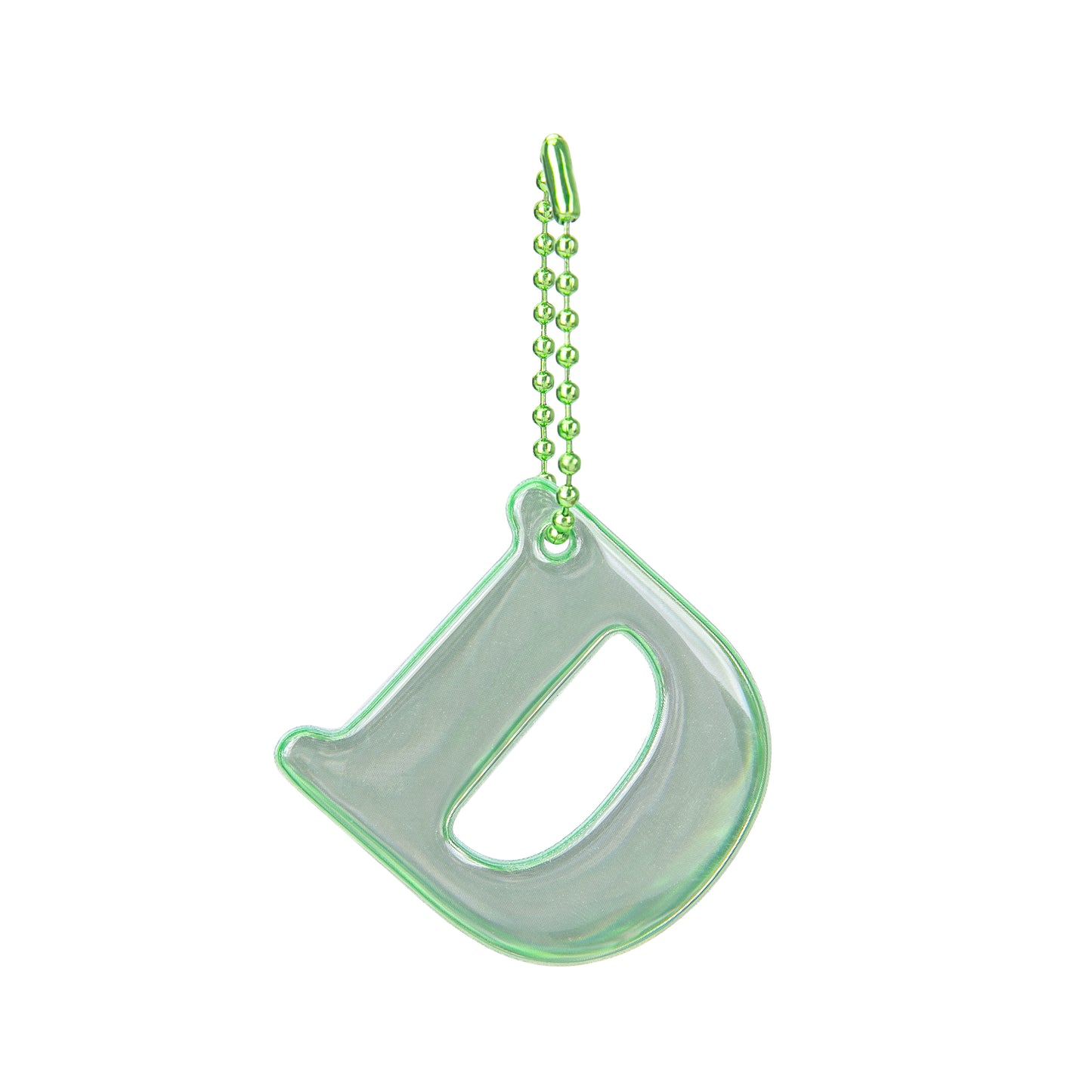 Reflective keychain letter D