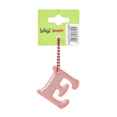 Reflective keychain letter E