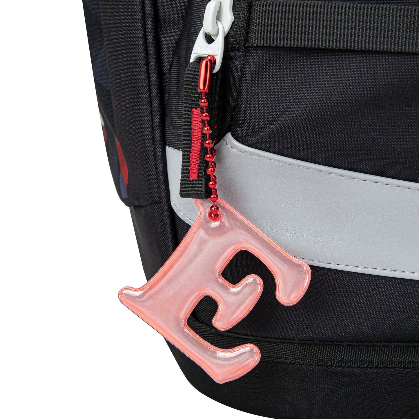 Reflective keychain letter E