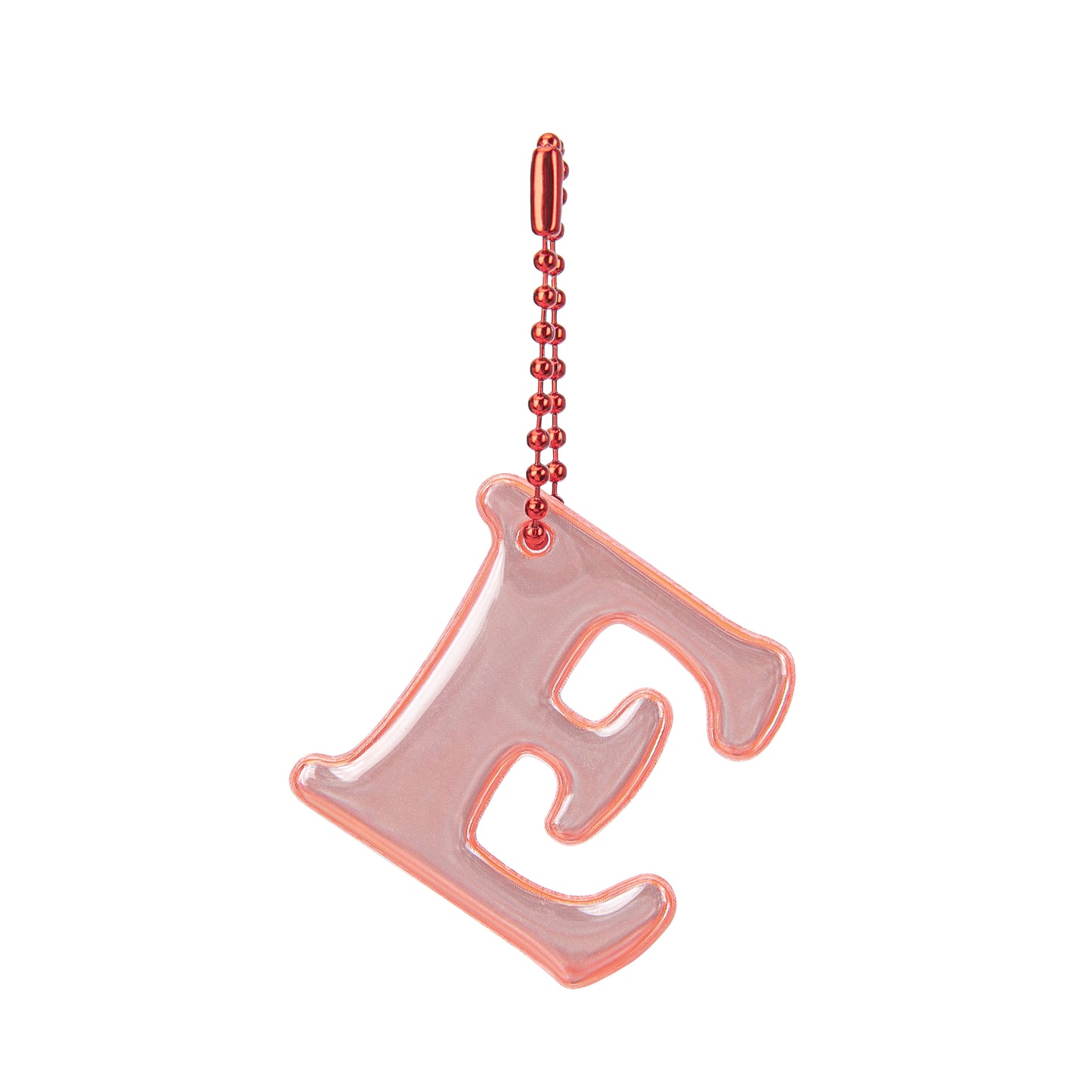 Reflective keychain letter E