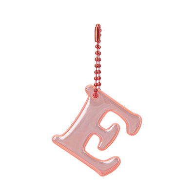 Reflective keychain letter E