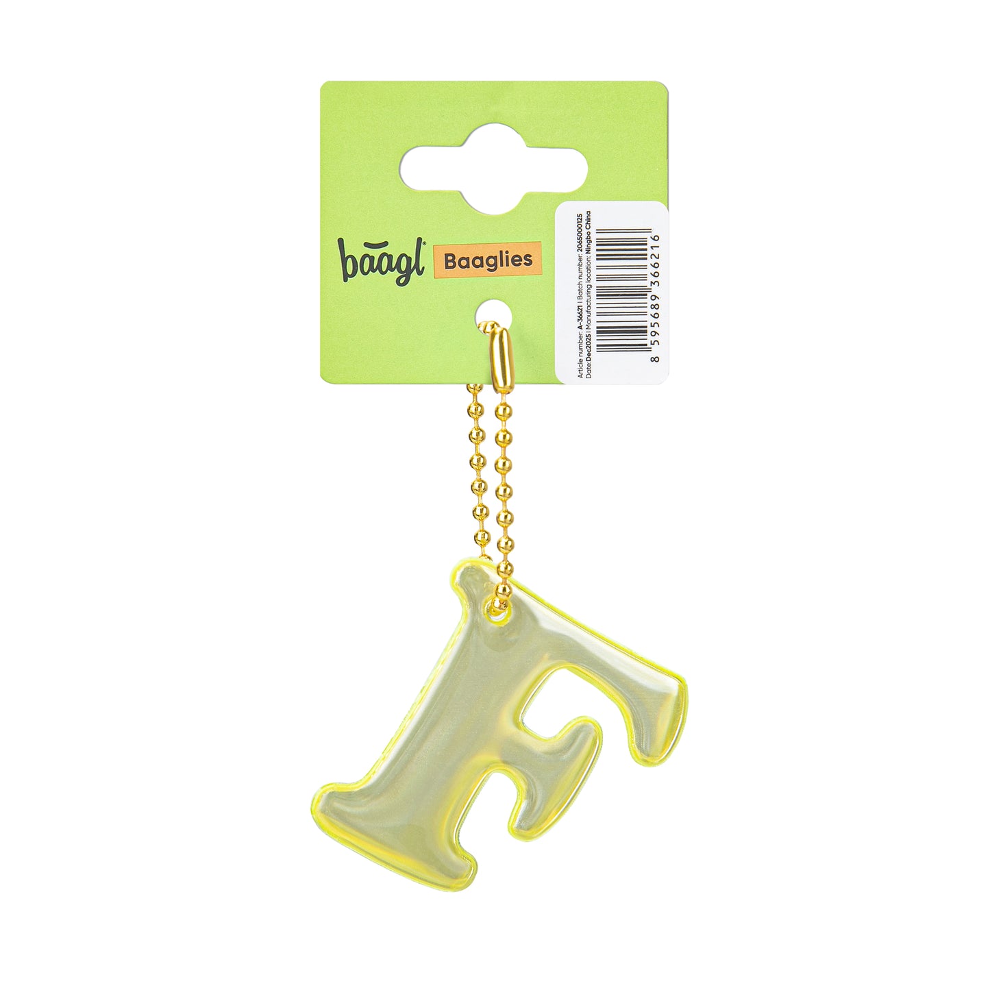Reflective keychain letter F