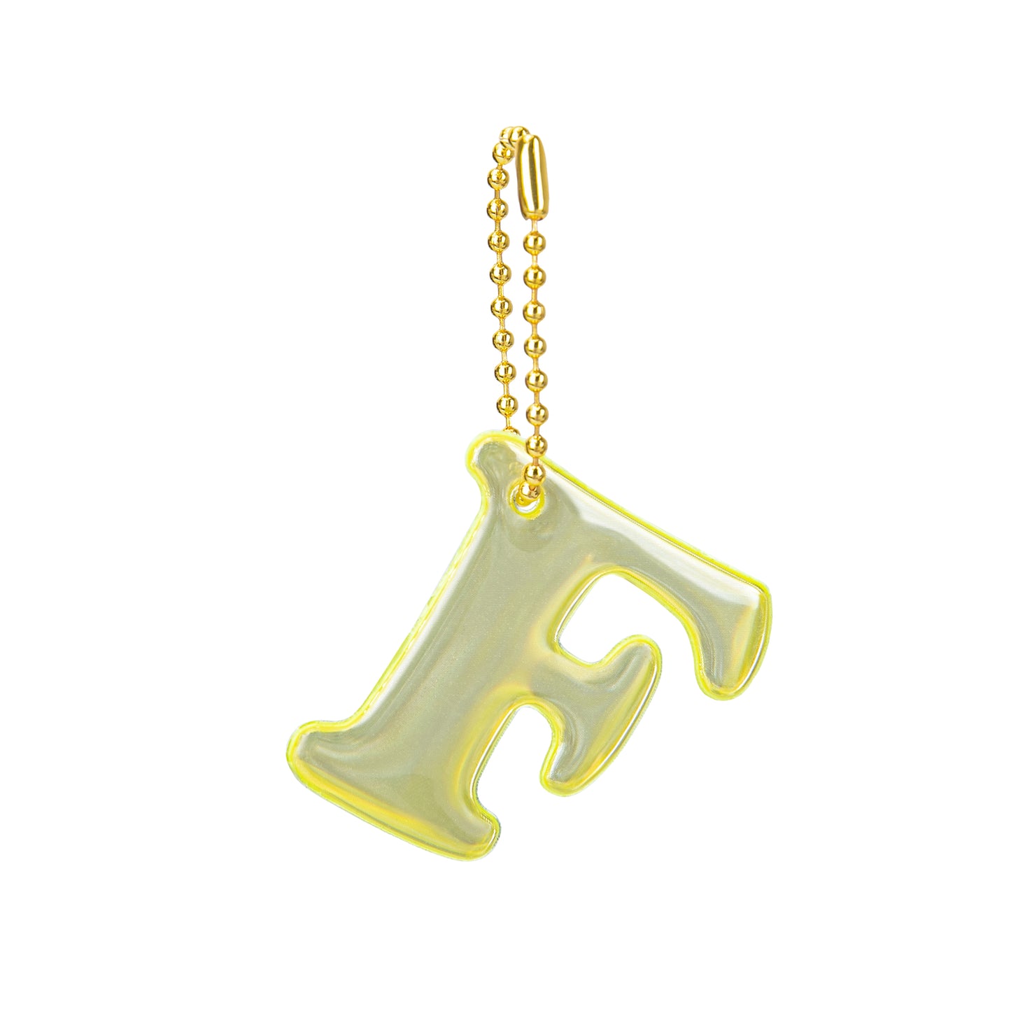 Reflective keychain letter F