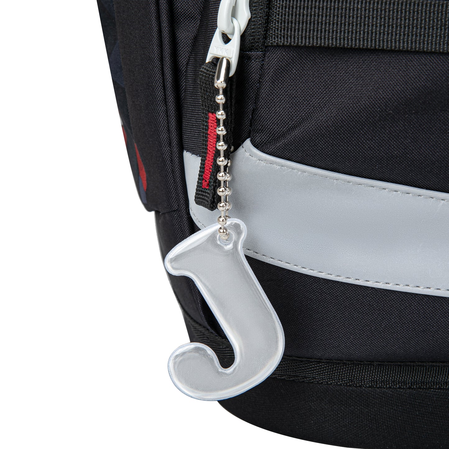 Reflective keychain letter J