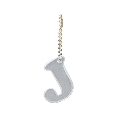 Reflective keychain letter J