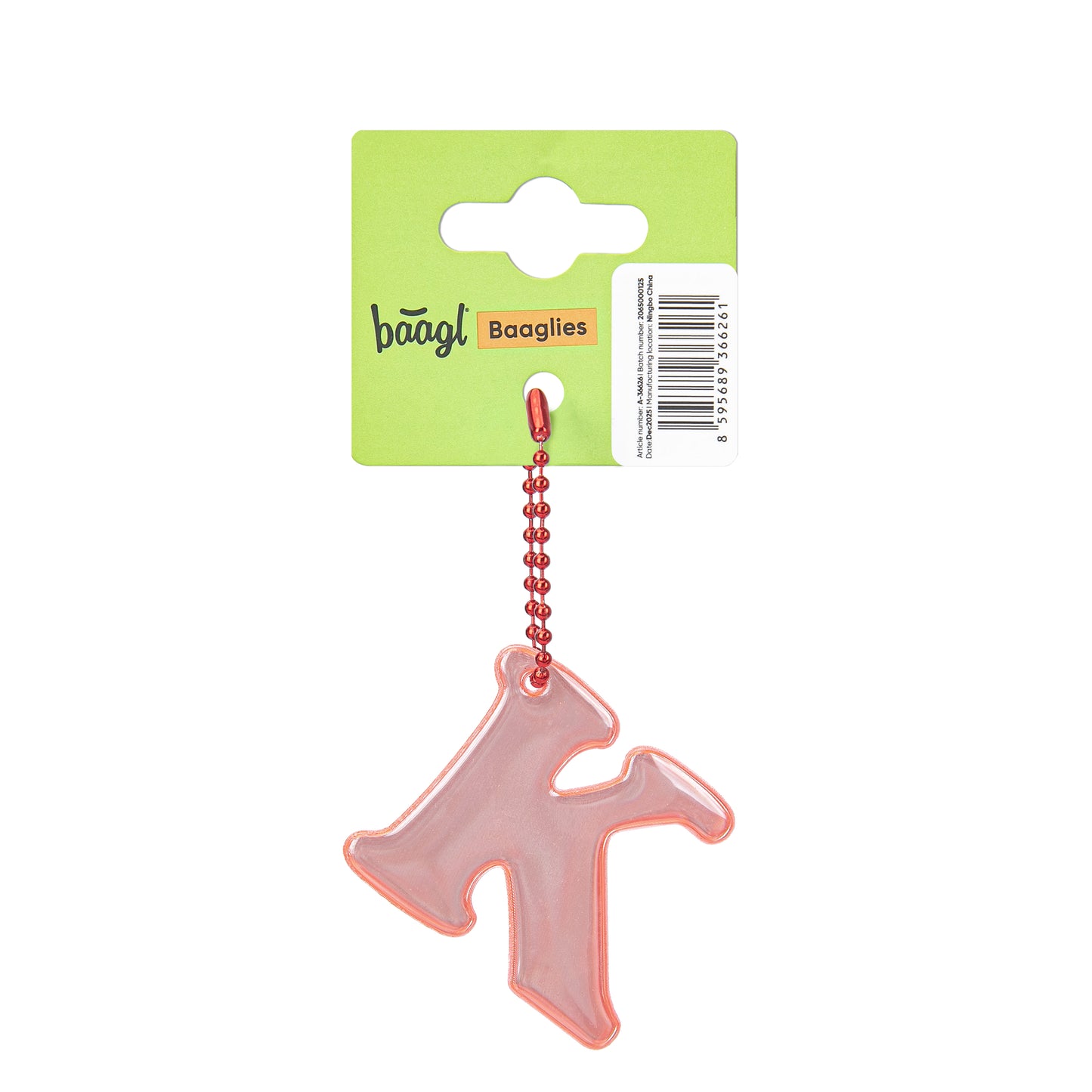 Reflective keychain letter K