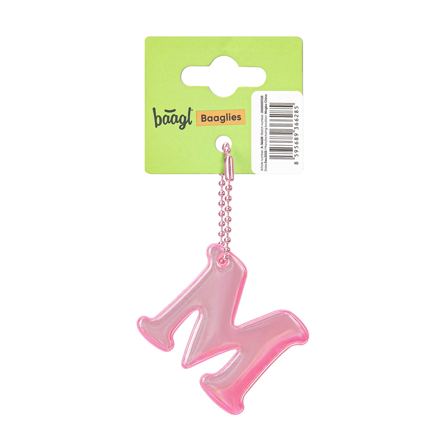 Reflective keychain letter M