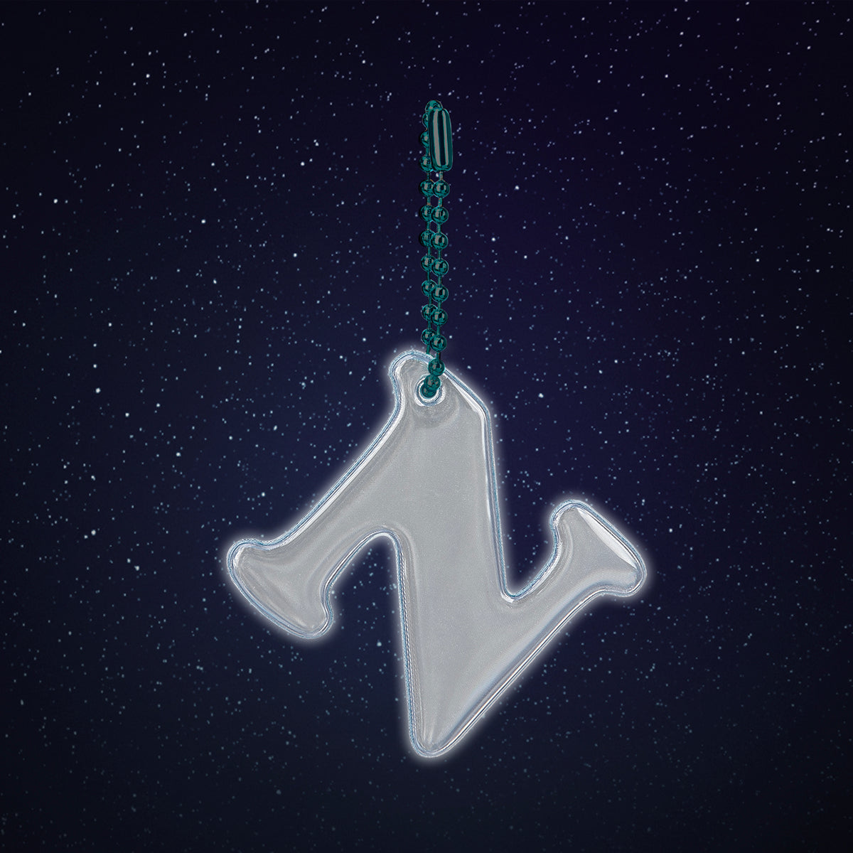 Reflective keychain letter N