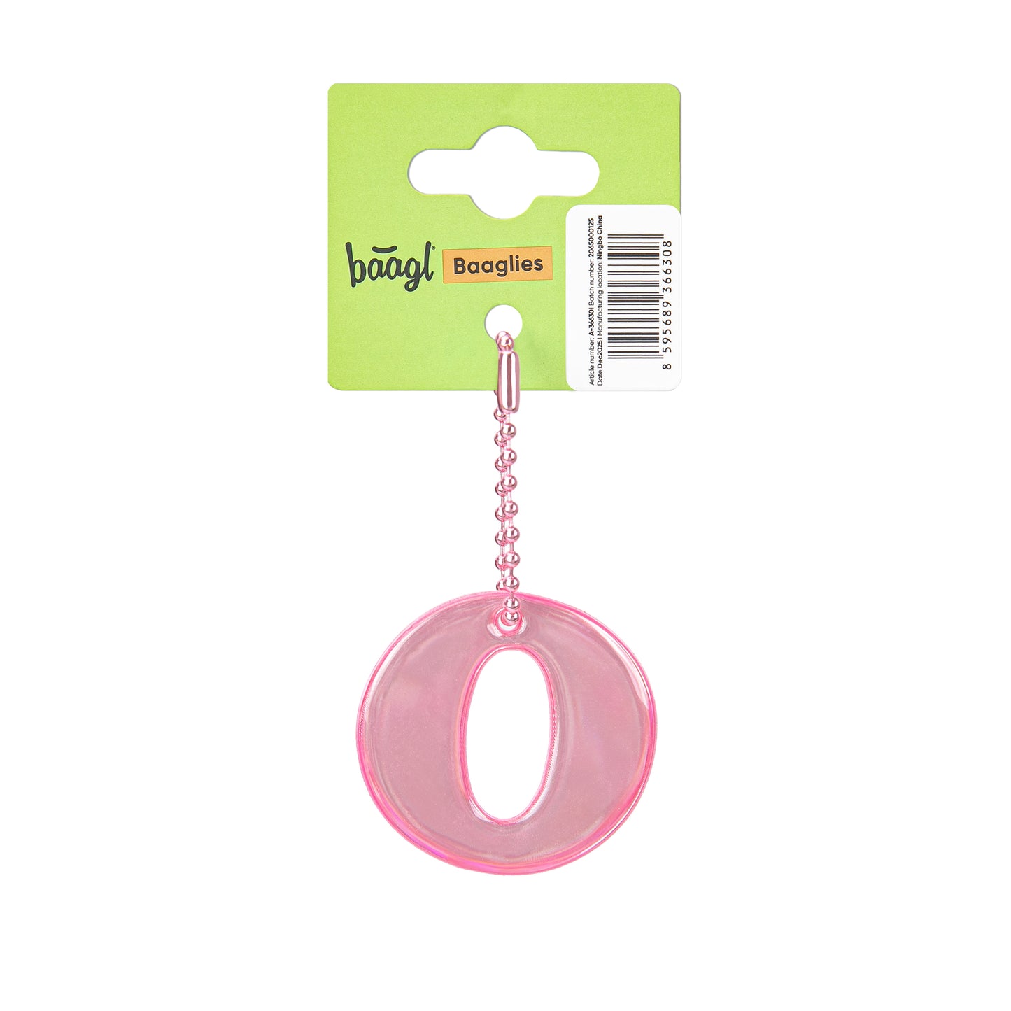 Reflective keychain letter O