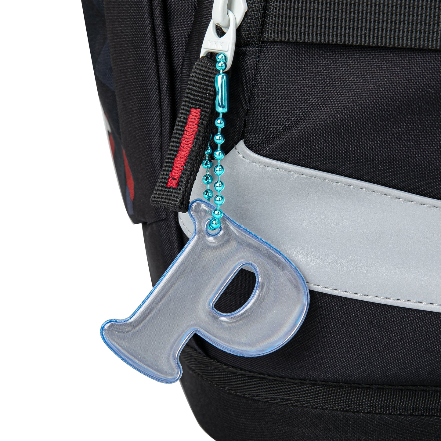 Reflective keychain letter P