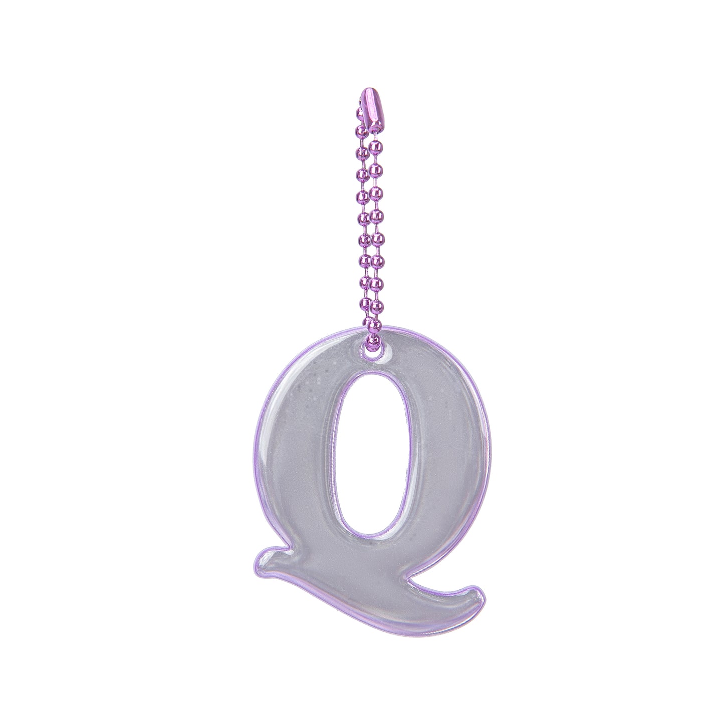 Reflective keychain letter Q