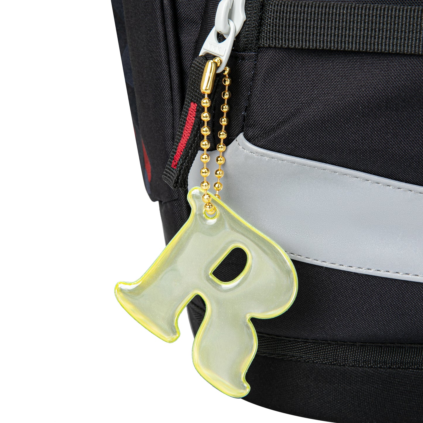 Reflective keychain letter R