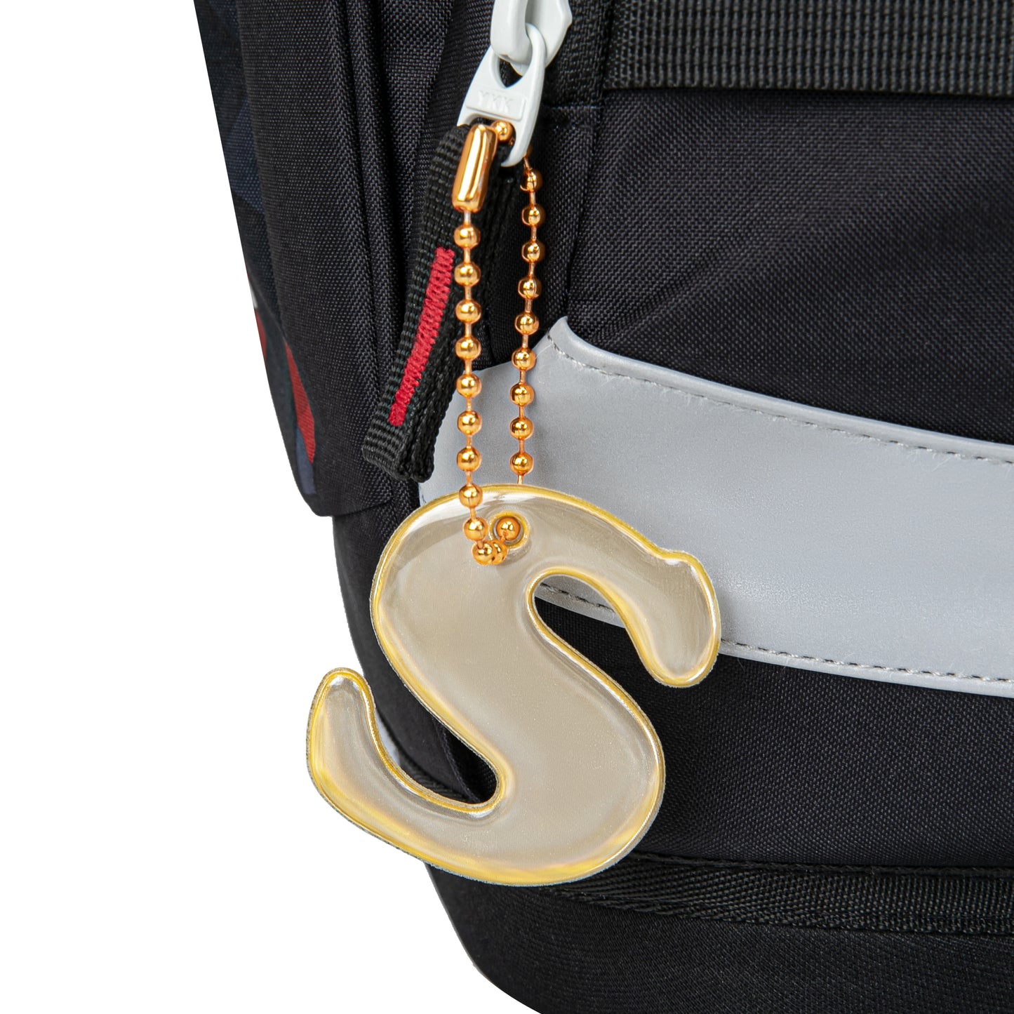 Reflective keychain letter S
