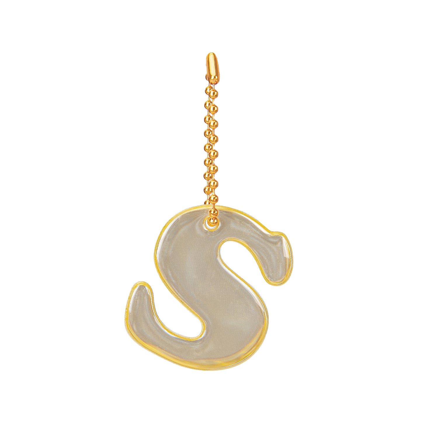 Reflective keychain letter S