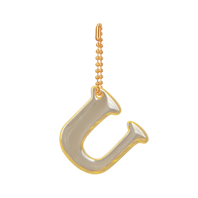 Reflective keychain letter U