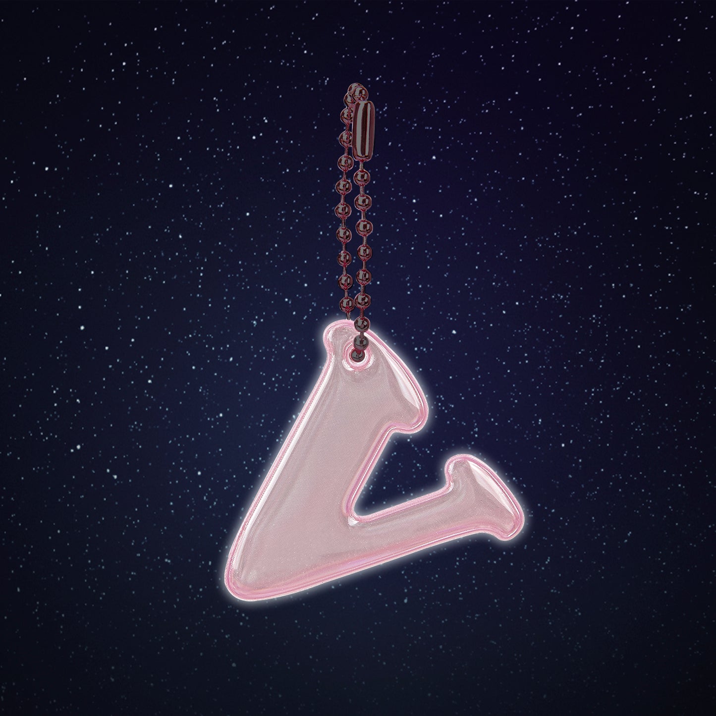 Reflective keychain letter V