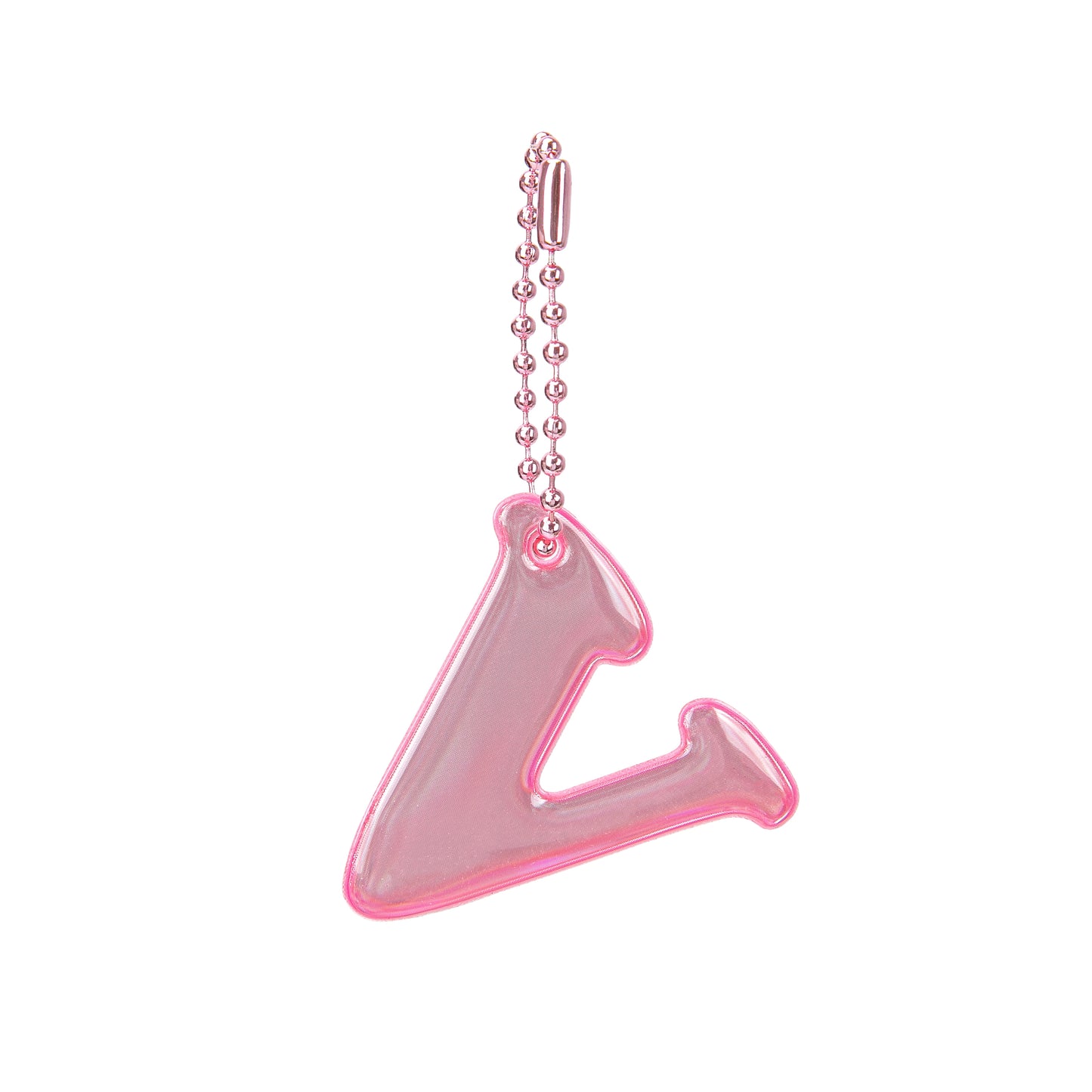 Reflective keychain letter V