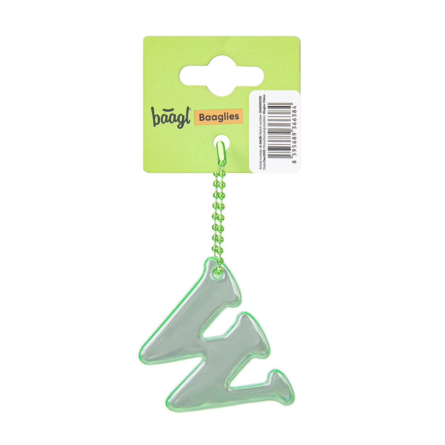 Reflective keychain letter W