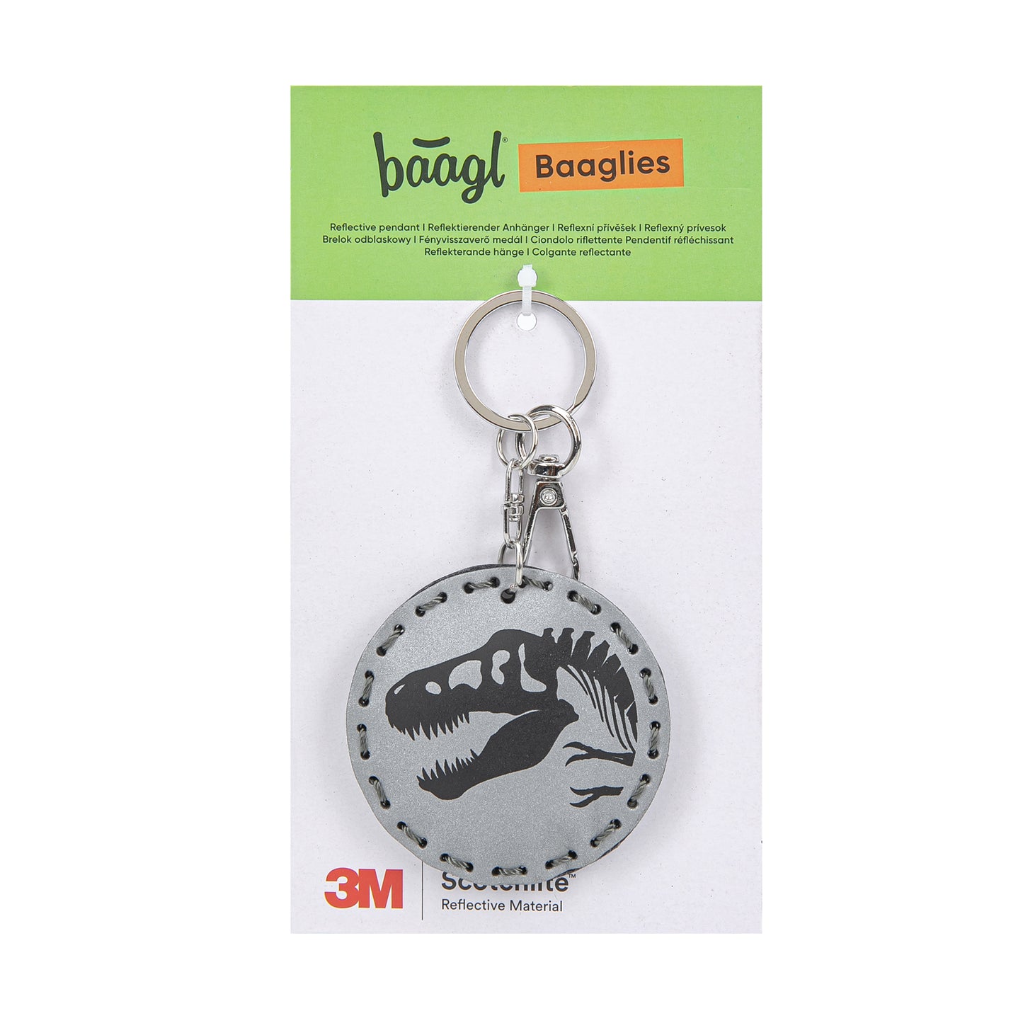 Reflective keychain Dino