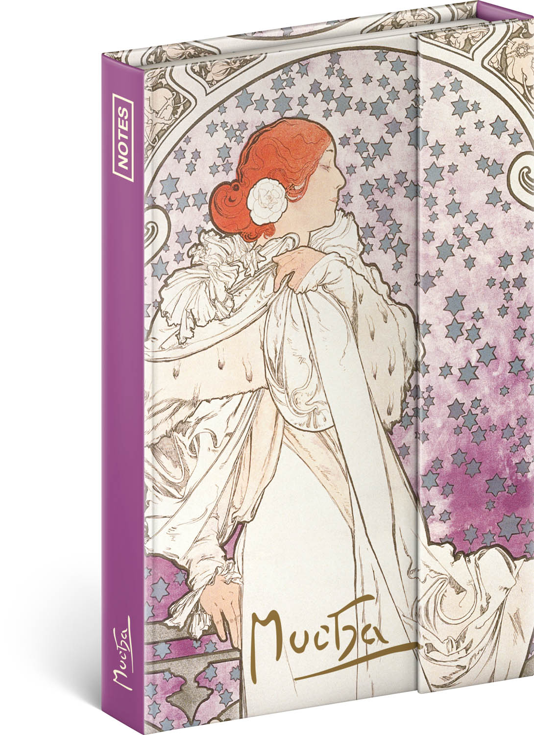 Notebook Alphonse Mucha – La Dame, lined, 11 × 16 cm