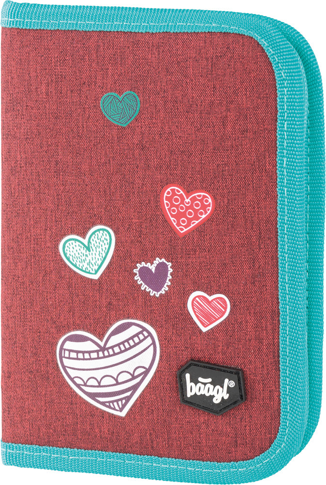 School pencil case Hearts