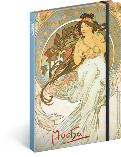 Notebook Alphonse Mucha – Music, lined, 13 × 21 cm