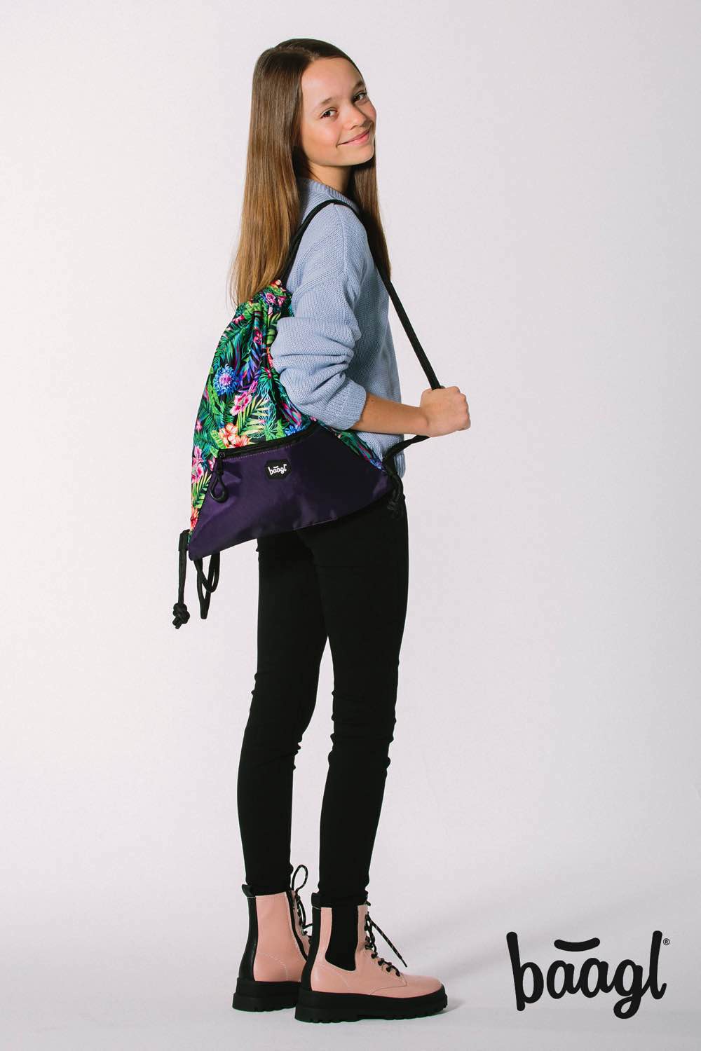 Gym sack with zip pocket Tropical