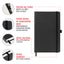 Notebook Black, lined, 13 × 21 cm