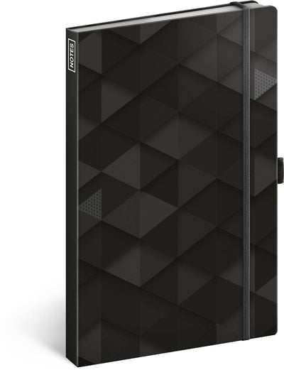 Notebook Black, lined, 13 × 21 cm