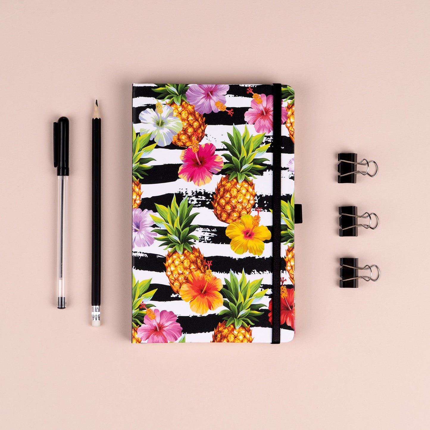 Notebook Pineapples, lined, 13 × 21 cm