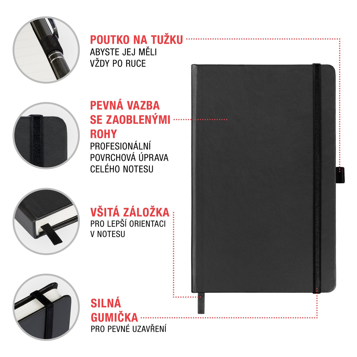 Notebook Prague, lined, 13 × 21 cm