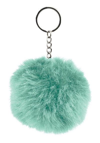 Turquoise pom-pom keychain