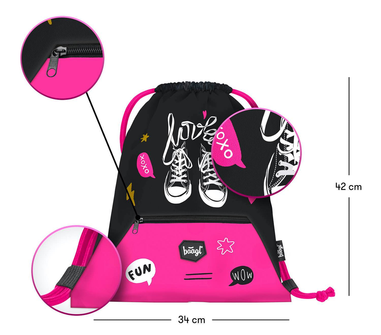 Gym sack with zip pocket Sneakers